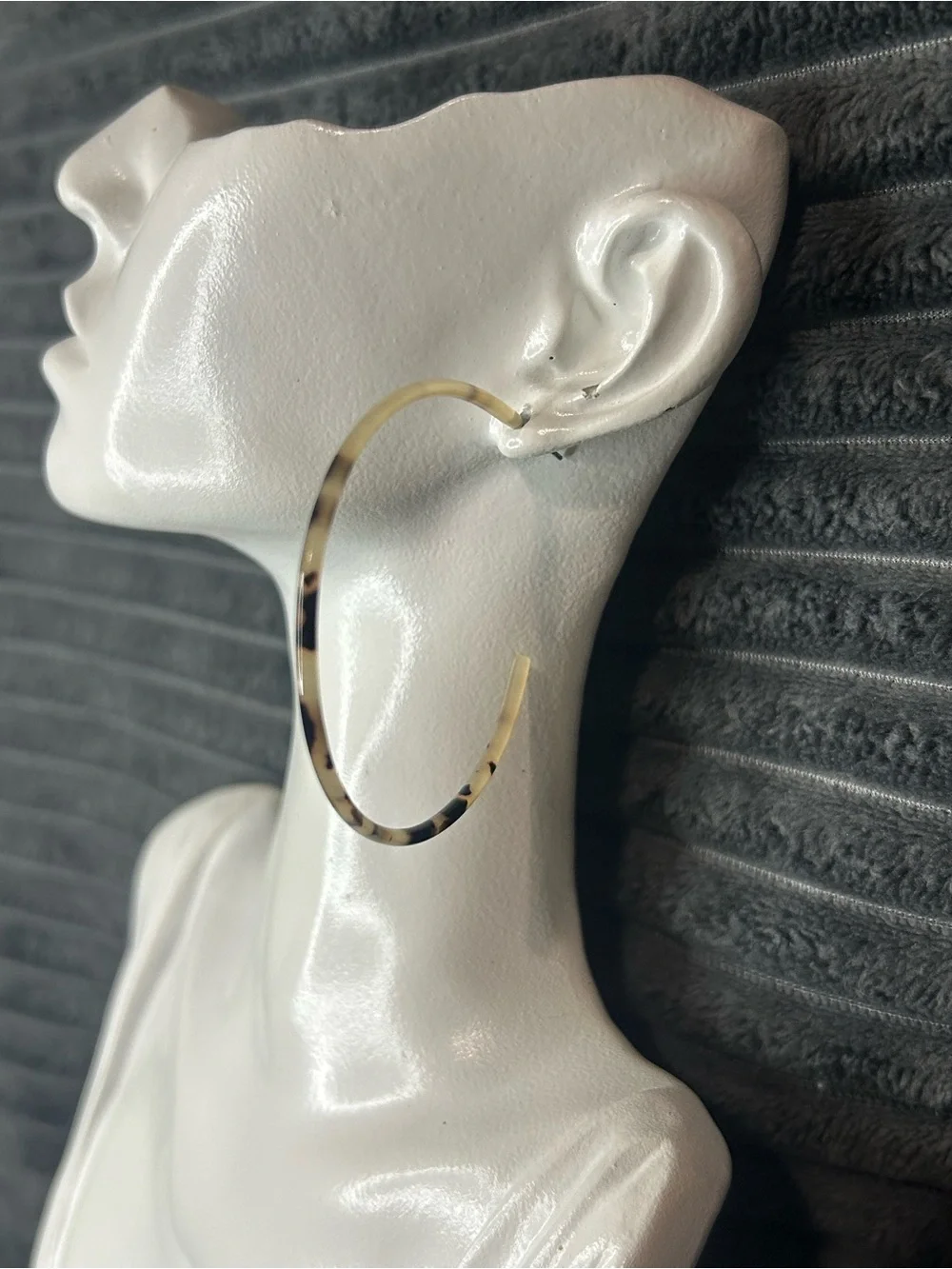 Set of 2 Tortoiseshell Acrylic Hoop Earrings